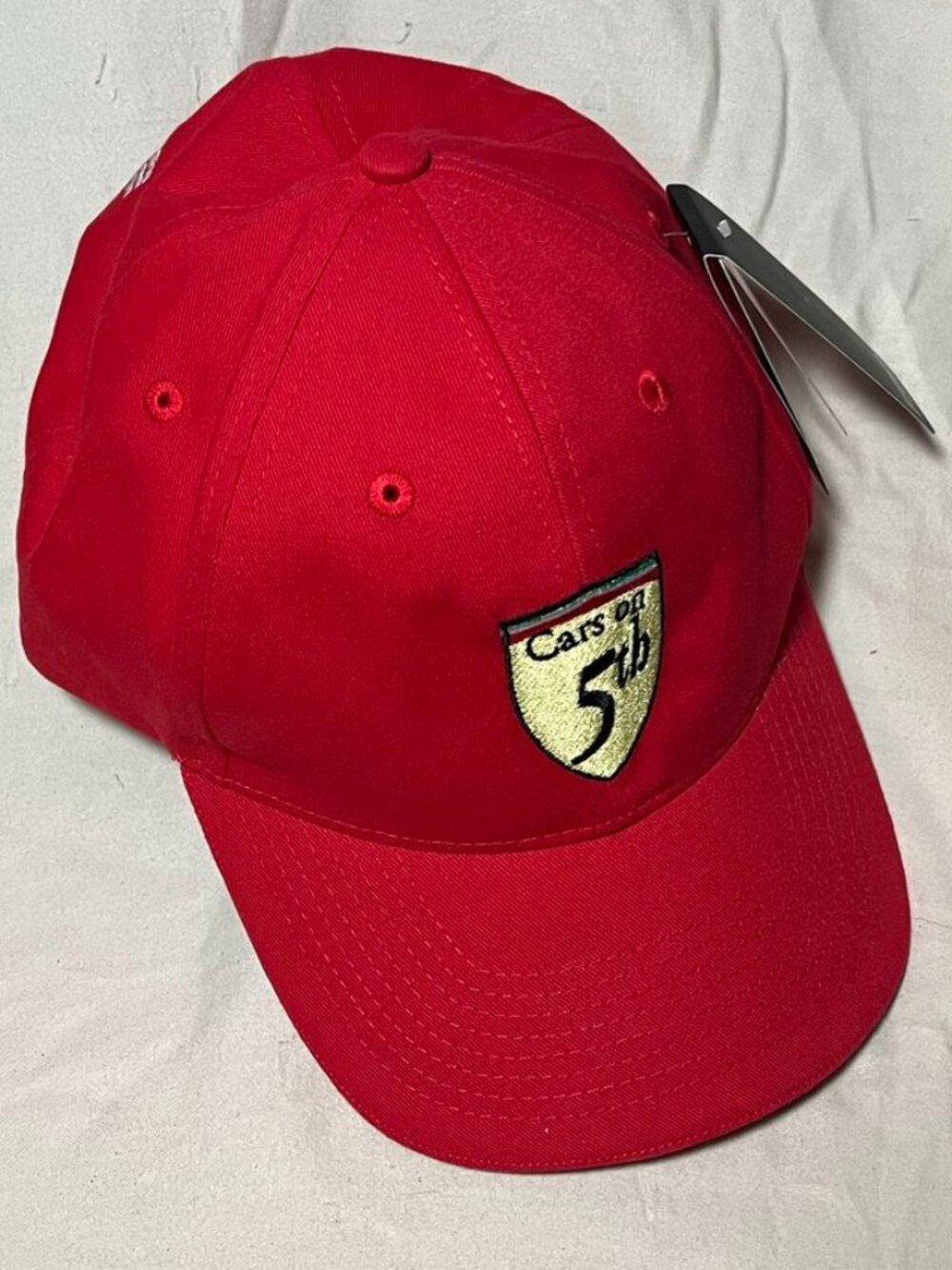 2026 Cars on 5th Naples Ferrari Logo Baseball Cap Hat Red Cotton New w/ Tags